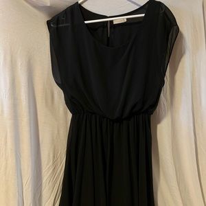 Lush Black Chiffon Dress
